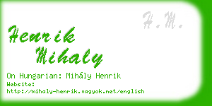 henrik mihaly business card
