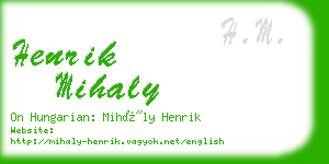 henrik mihaly business card